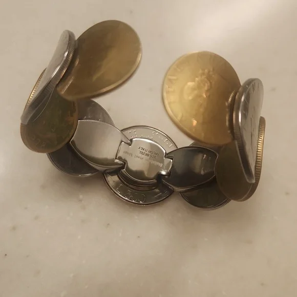 Bracelet Stainless Steel Hinge 925 Bezel Milor Italy - Picture 3 of 7